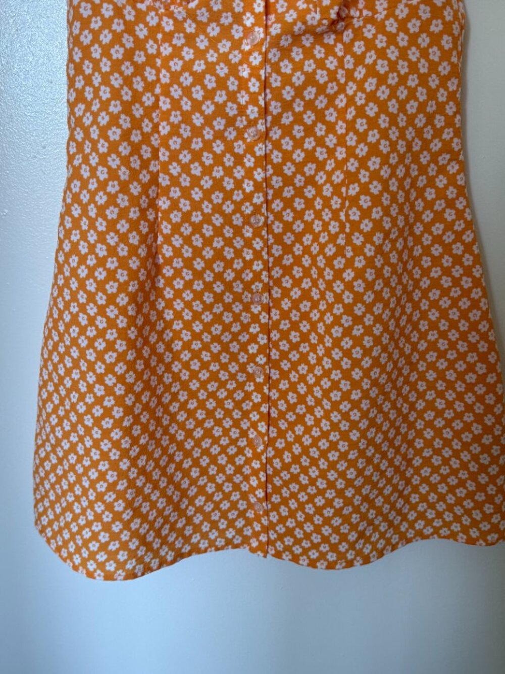 Divided‎ by H&M Orange Floral Puff Sleeve Mini Dress S - Picture 4 of 7